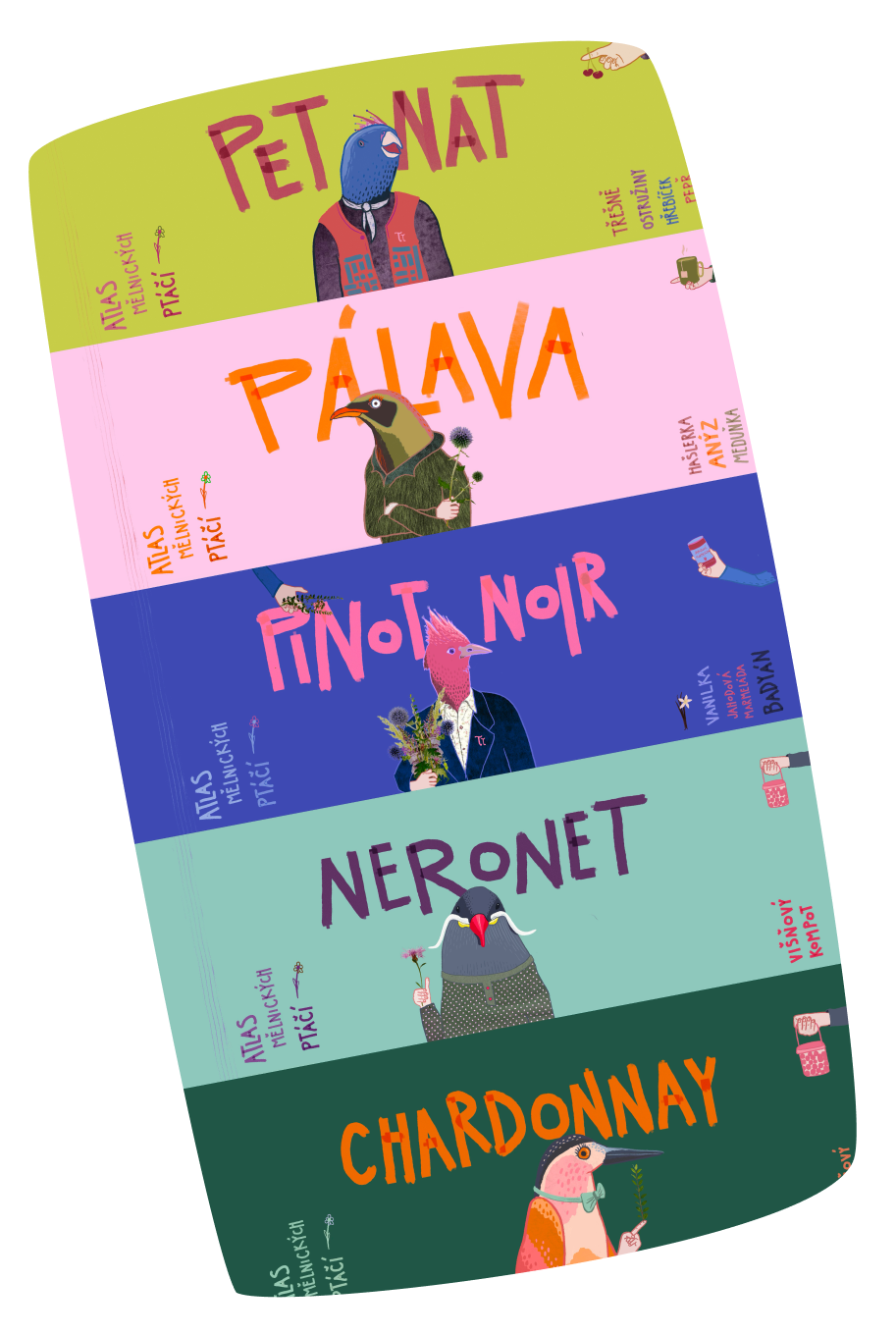 Vinné etikety Atlas Mělnických Ptáčí